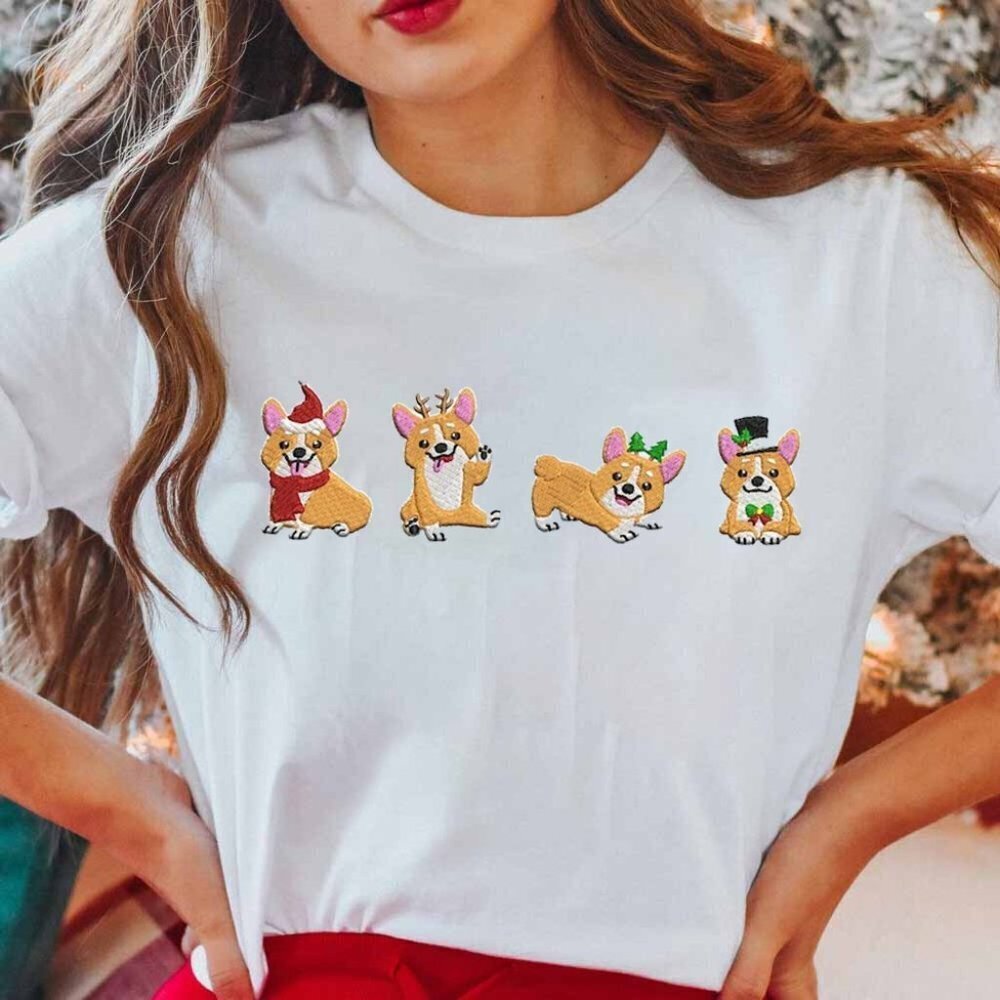 Corgi Christmas Crewneck Shirt Cute Dog Shirt Funny Dog Christmas Tshirt